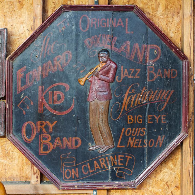 Dixieland Jazz Timber Sign
