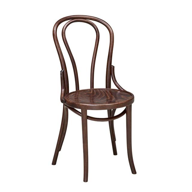 Bistro Bentwood Side Chair In Walnut Finish, Wood Seat