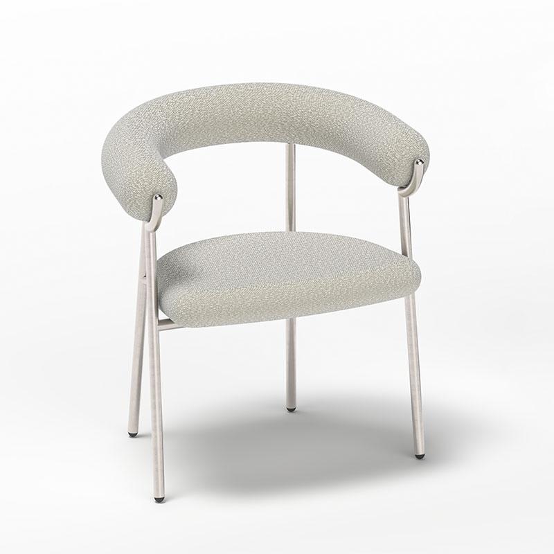 Hola Armchair, Metal Frame, Upholstered Seat and Back