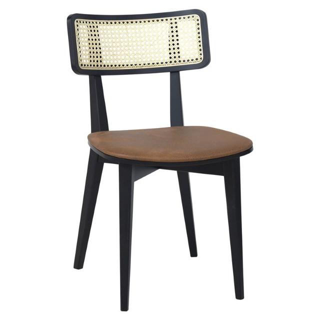 Azur Side Chair, Cane Back, Upholstered Seat
