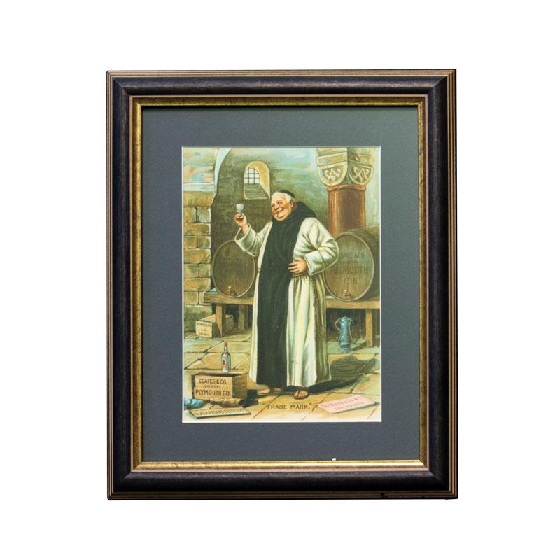 Framed Plymouth Gin monk