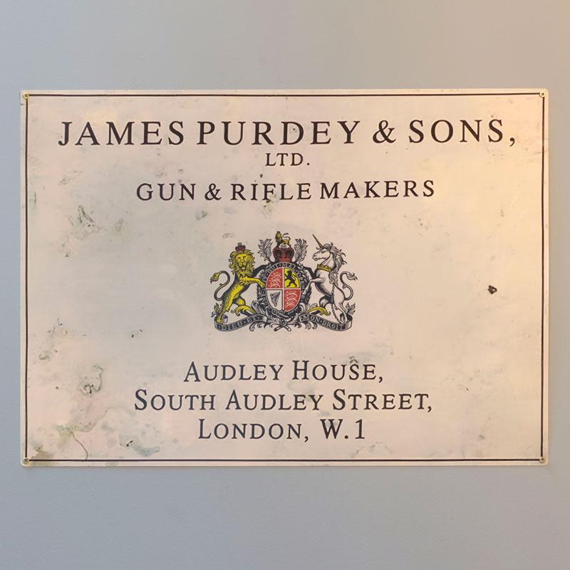 James Purdey tin sign