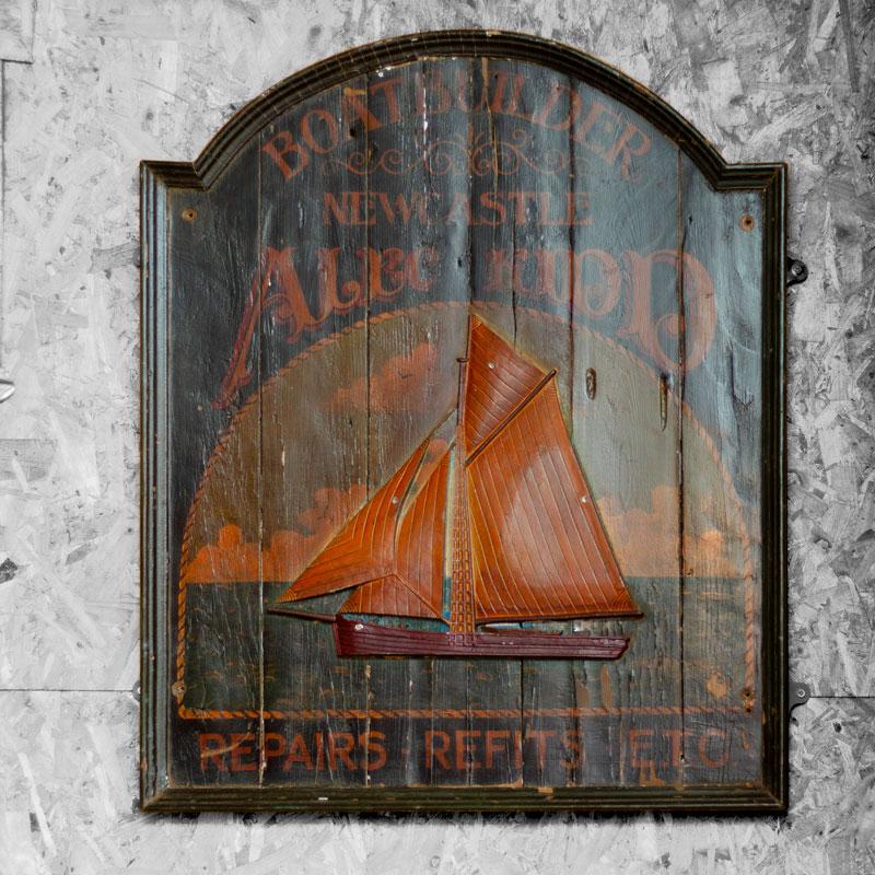 Hand painted Boat Builder sign
