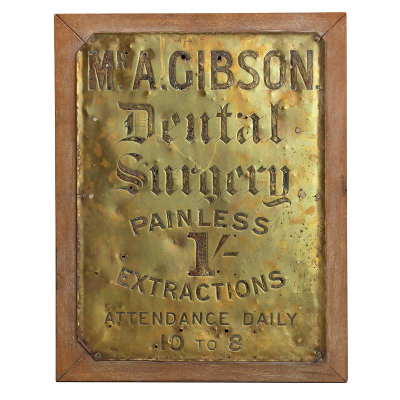 Brass Dental Extraction sign