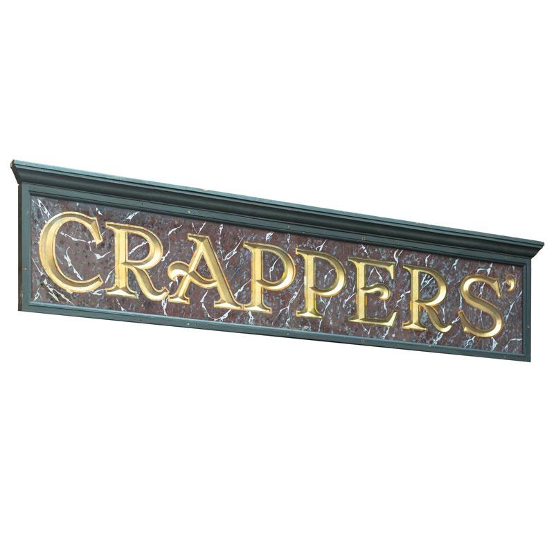 Crapper Incised Glass Sign